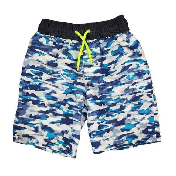 Ooshkosh Boy's Blue & White Camo Swim Trunks Size 6 - Picture 1 of 12